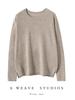Women's Cashmere Round Neck Pullover Sweater - Autumn/Winter Long Sleeve, Loose Fit Knitwear