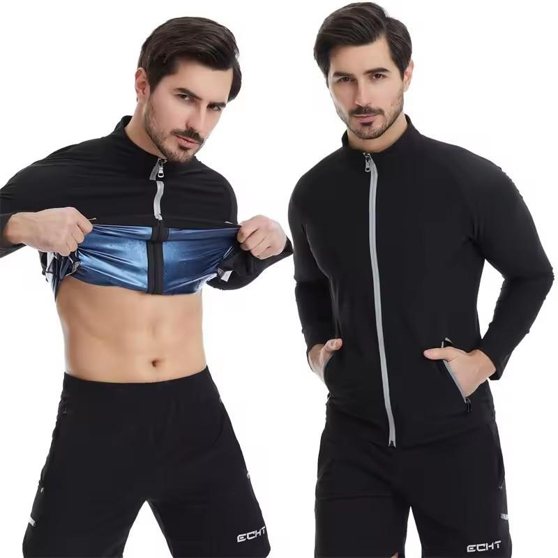 Sweat Suit Men's Sports European Size Running Fitness Clothing Belly Belt Pockets Corset Burst Sweat Shapewear