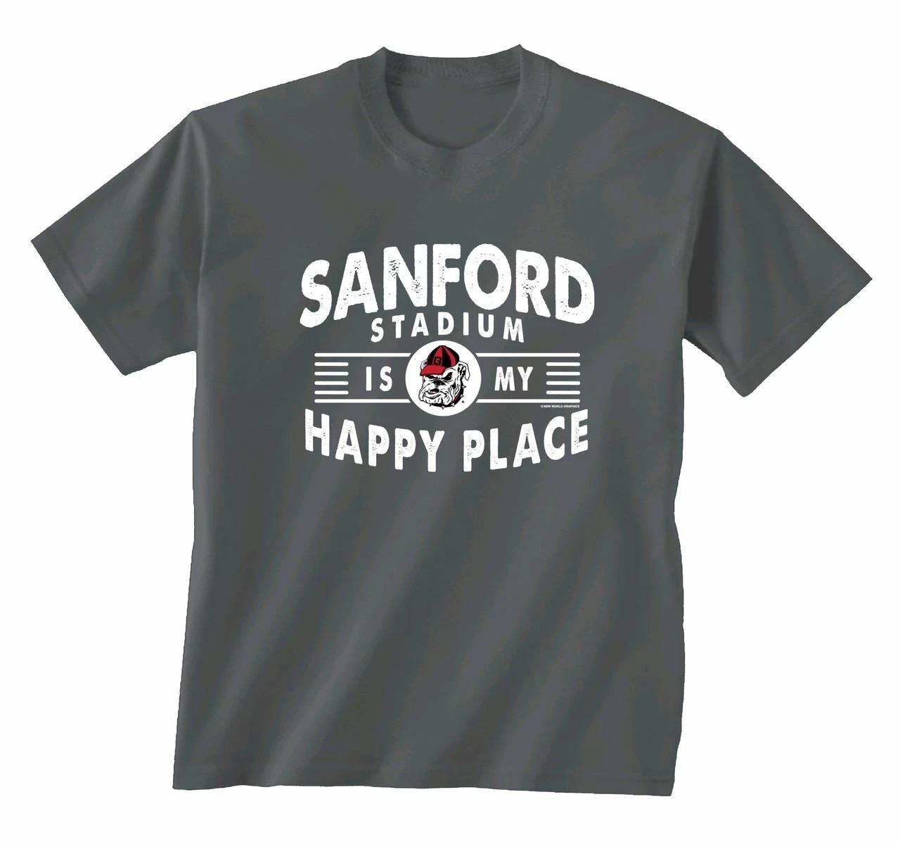 

New World Graphics Uga My Happy Place Short Sleeve T-Shirt XL