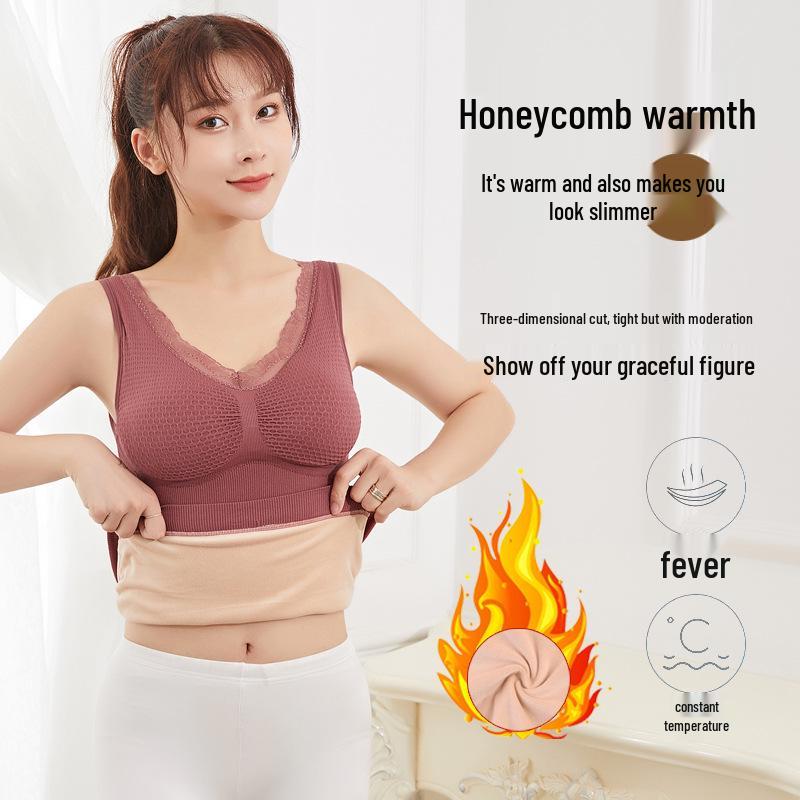 Women's Warm Autumn/Winter Fleece-Lined Elastic Vest with Chest Pads