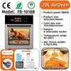 2025 New 15L Large Capacity Air Fryer Oven Combo with Touch Control for Home Use