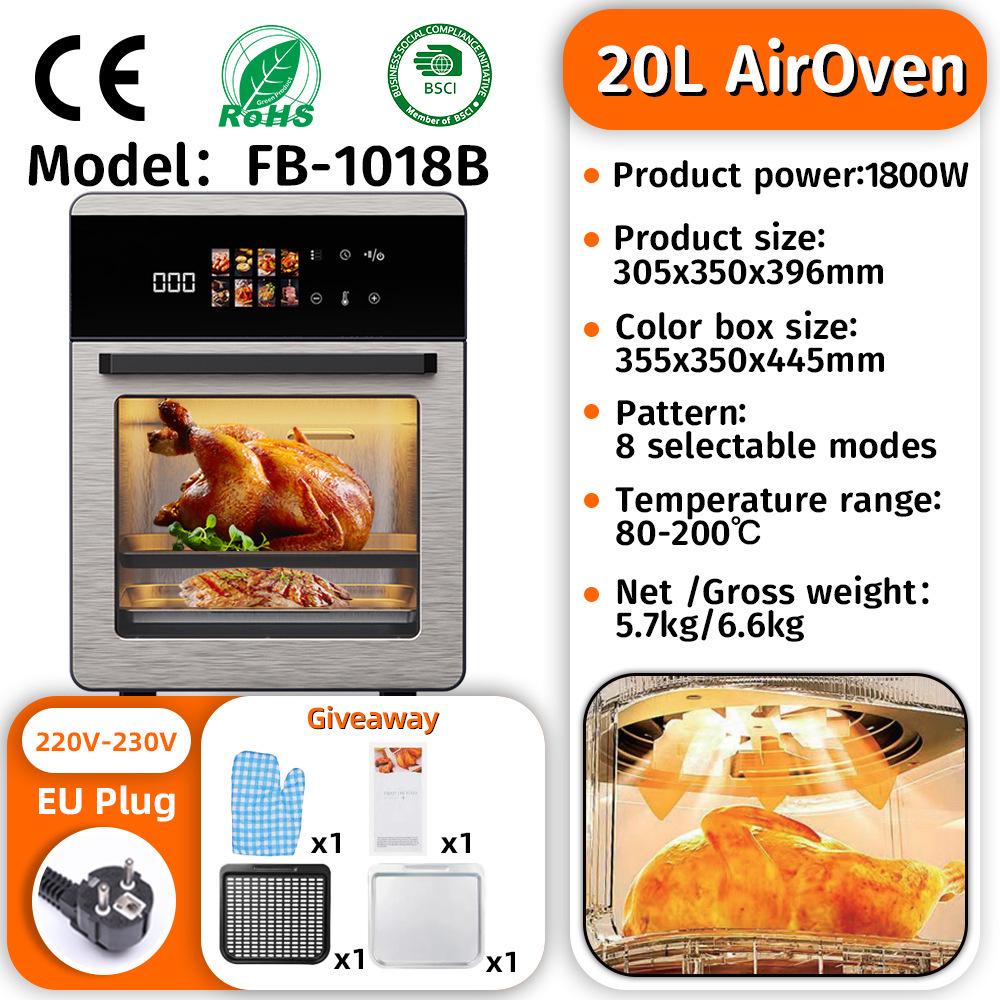 2025 New 15L Large Capacity Air Fryer Oven Combo with Touch Control for Home Use