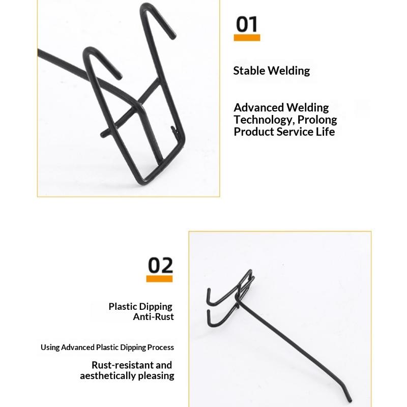 1Pcs 3.2mm Thickness Supermarket Iron Wire Mesh Hanging Hooks 5/10/15/20cm Screen Hooks Iron Grid Hooks For Screen Grid