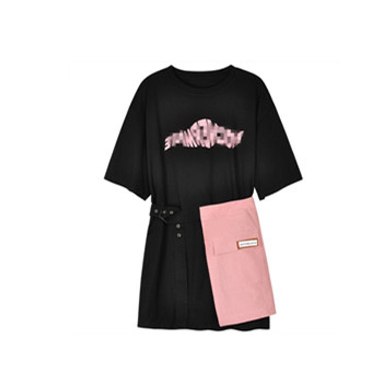 

Amazon T-shirt Bandage Skirt Oversize Women s Clothing Pink overskirt 2X