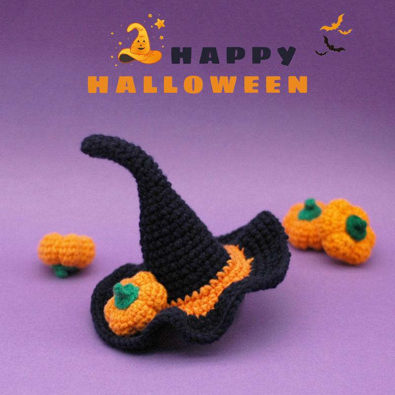 Handmade Halloween Witch Hat for Pets Woolen Pet Clothes