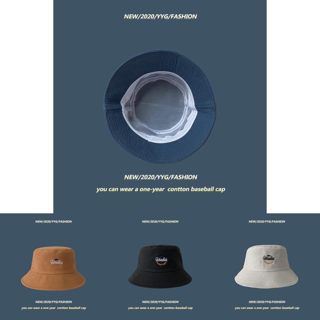 Trendiger Baumwoll-Bucket-Hat mit Hai-Stickerei für Männer und Frauen Sonnenschutz