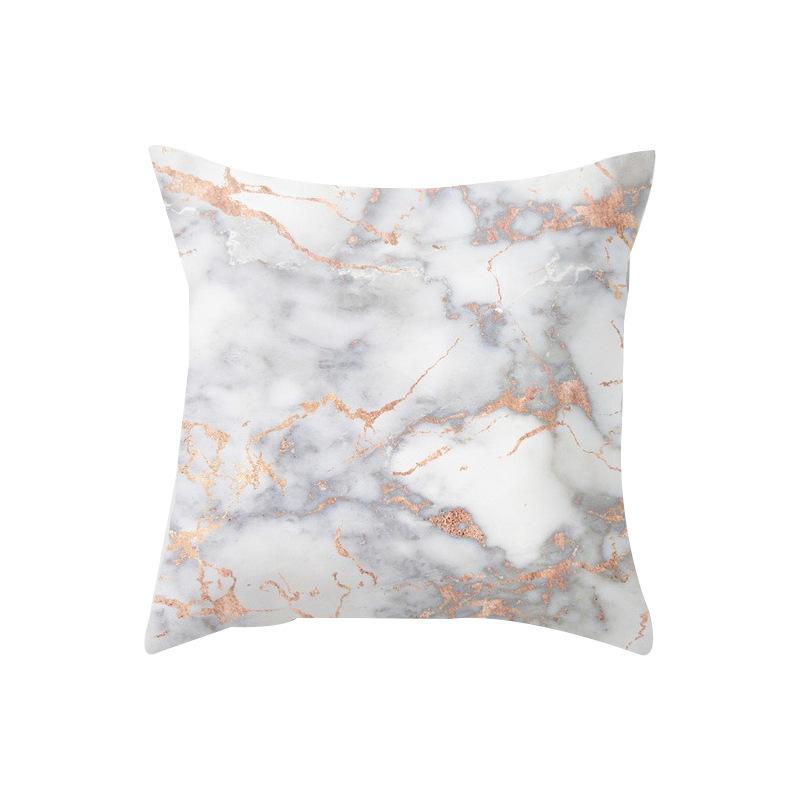 Marble Texture Nordic Style Peach Leather Velvet Pillow Case Pillow Core Modern Simple Car Cushion Premium Durable