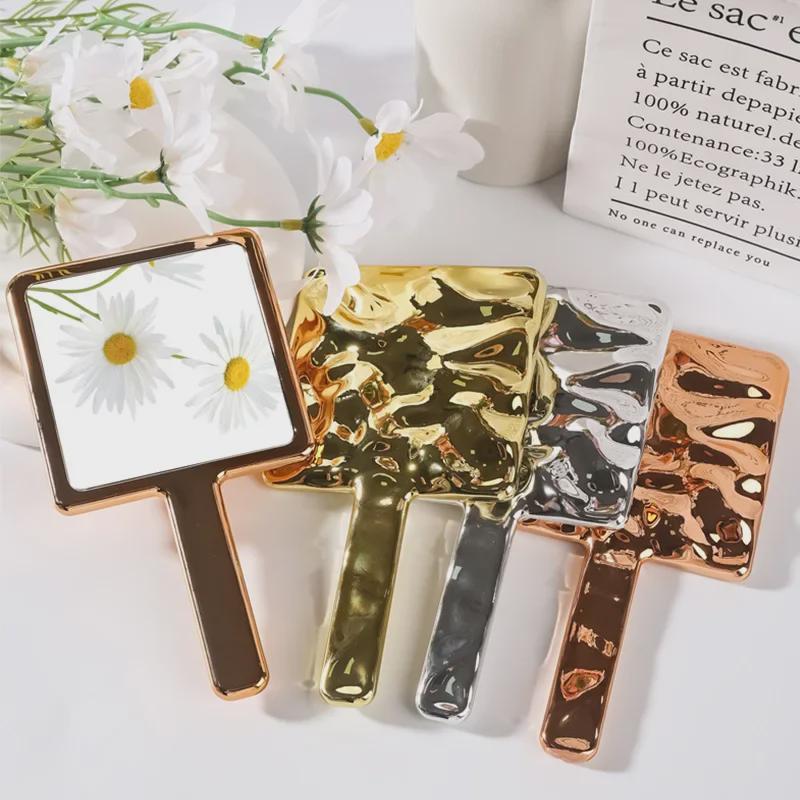 პორტატული 9x16 ელექტროლიზით დაფარული კვადრატული მაკიაჟის სარკე ლოგოს მორგების ვარიანტით