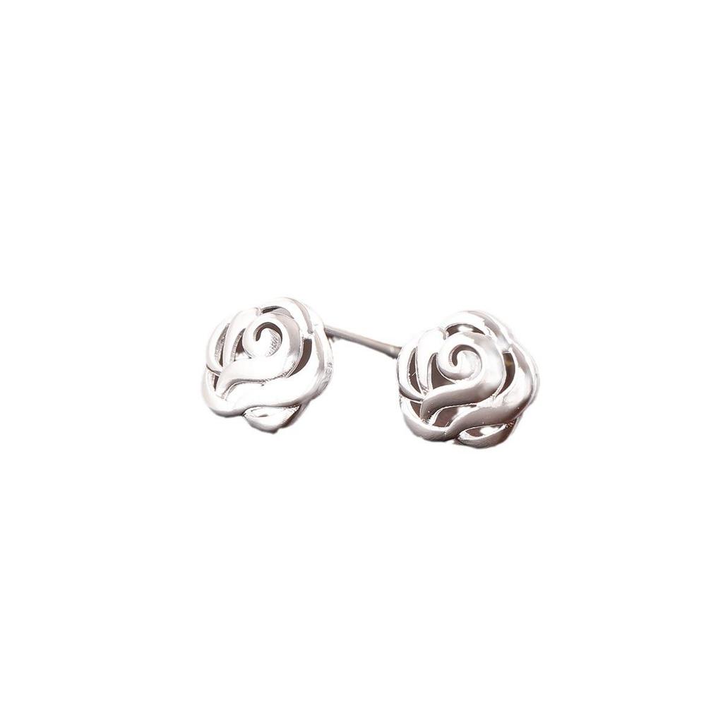 Minimalist Rose Pattern Hollow Flower Stud Earrings