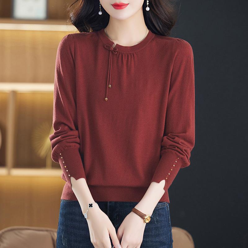 Women's Thin Knitted Bottoming Shirt Spring and Autumn Top Autumn Clothes New Autumn and Winter Sweater