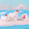 3 Stück/Set Tier Miniatur Weihnachten Eisbär Figuren Garten Mikro Schnee Landschaft DIY Zubehör