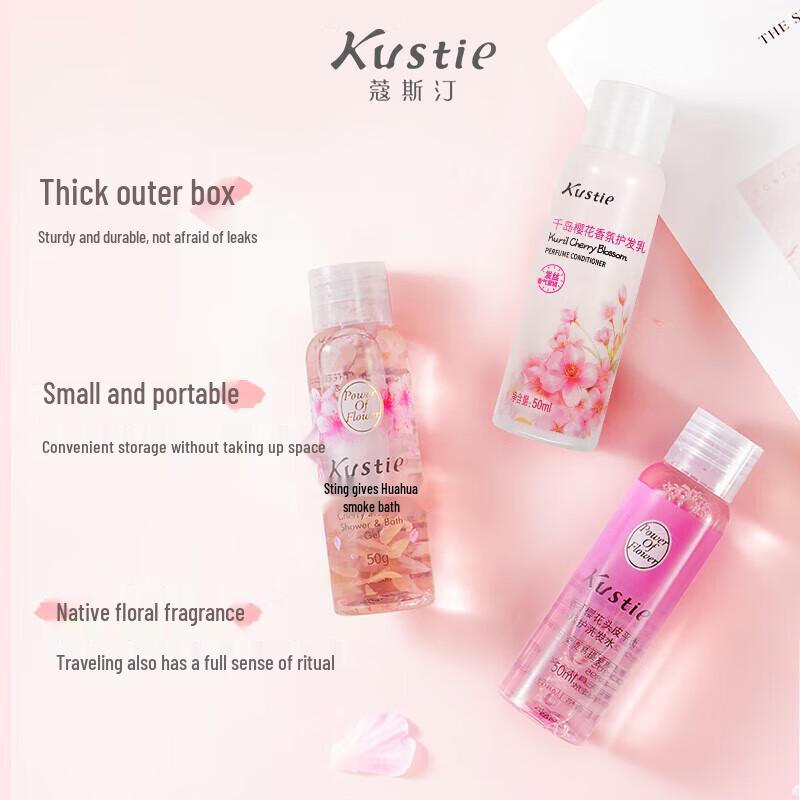 Kustie Sakura Scented Travel Bath Set