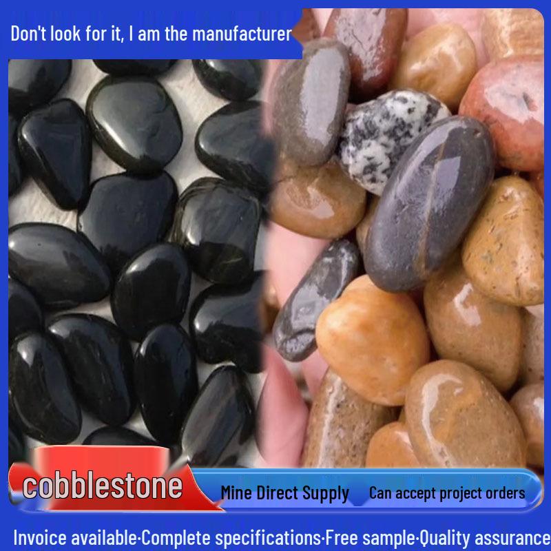 

Black Polished River Pebbles for Underfloor Heating and Karesansui Landscaping 541