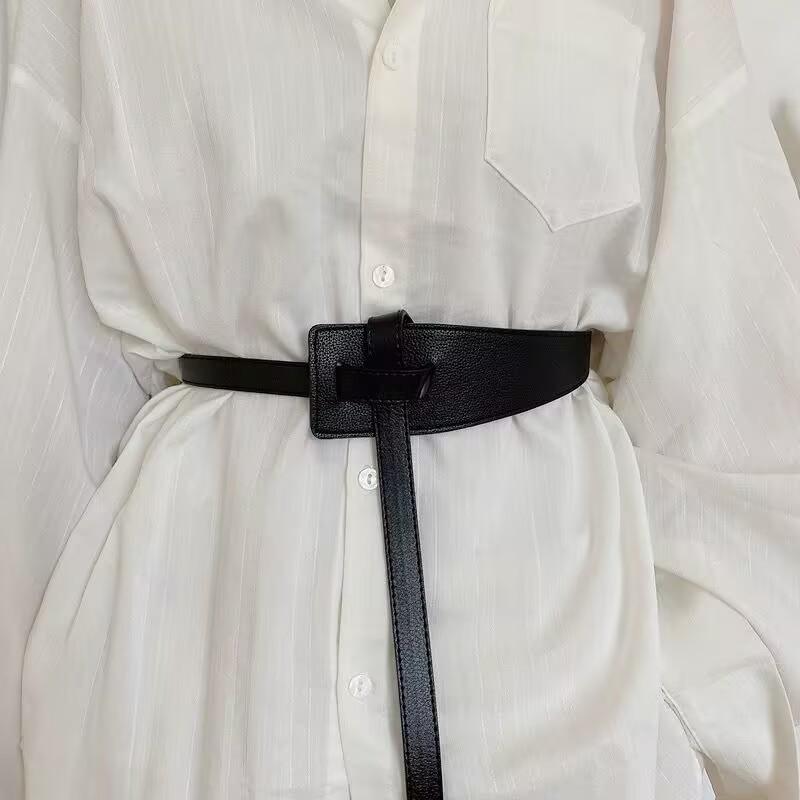 

Popular Fashion Knotted Decorative Waist Seal, Coat with Dress Sweater Versatile Waist Wide Belt with Waist чёрный