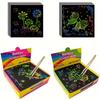 1 Box of 100 Rainbow Scratch-Off Mini Art Sticky Notes, Handmade Art Party Supplies, Birthday and New Year Gifts, Creative Colorful Doodles