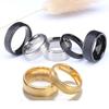 Simple Black Gold Silver Titanium Ring, 4mm-10mm Width