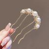 Elegant Hair Fork with Faux Pearl and Rhinestone Accents Metal Hair Pin for Women Hair Styling and Updos