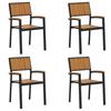 Chaises d'extérieur vidaXL 4 pcs Empilables en Bois d'Acacia Noir et Métal 4010627