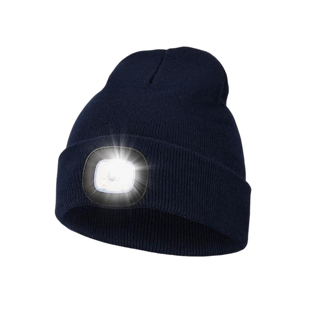 Unisex Beanie LED Flashlight Hat Warm Comfortable Woolen Yarn LED Hat with Light for Outdoor