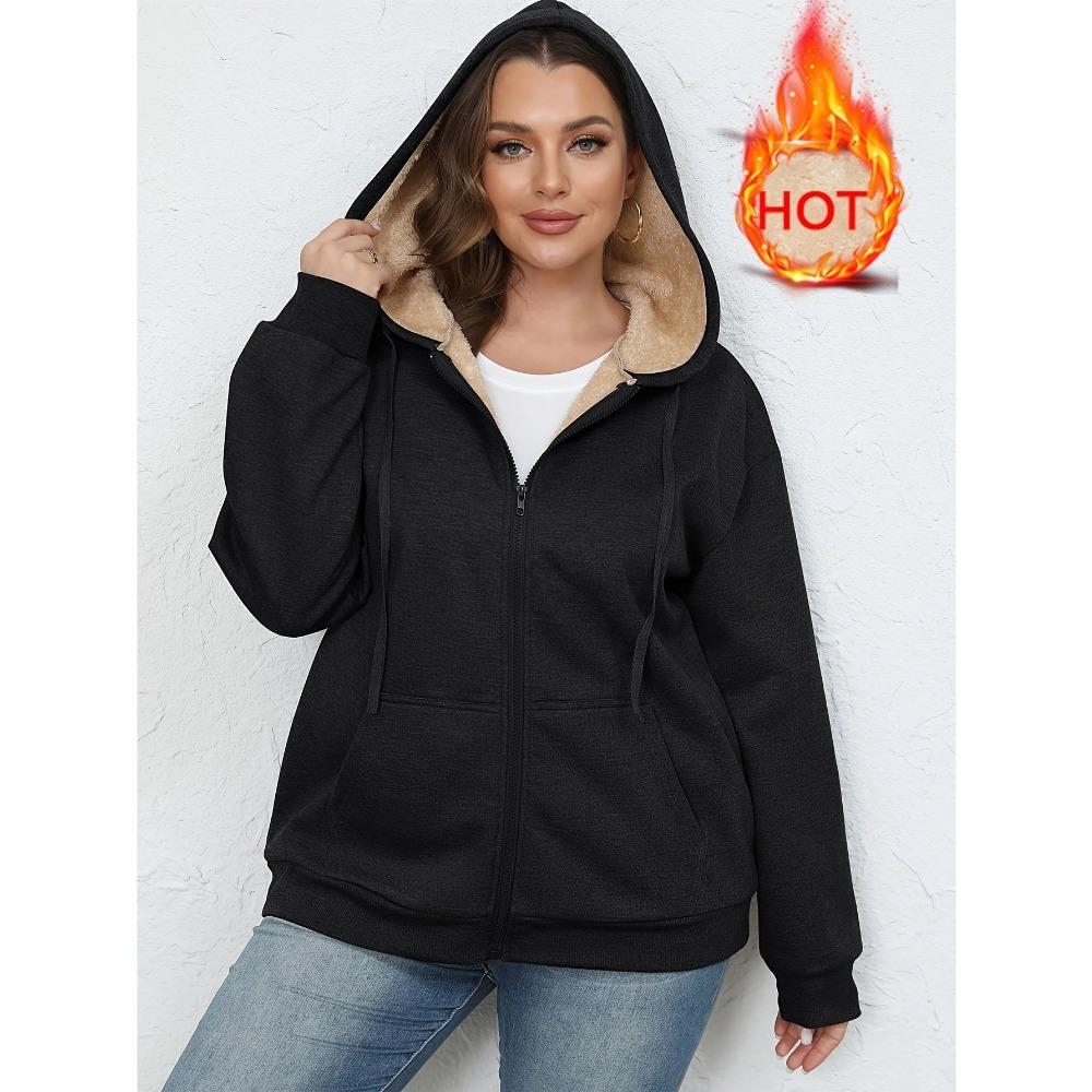 New Winter Warm Plush Hooded Sweatshirt for Women
