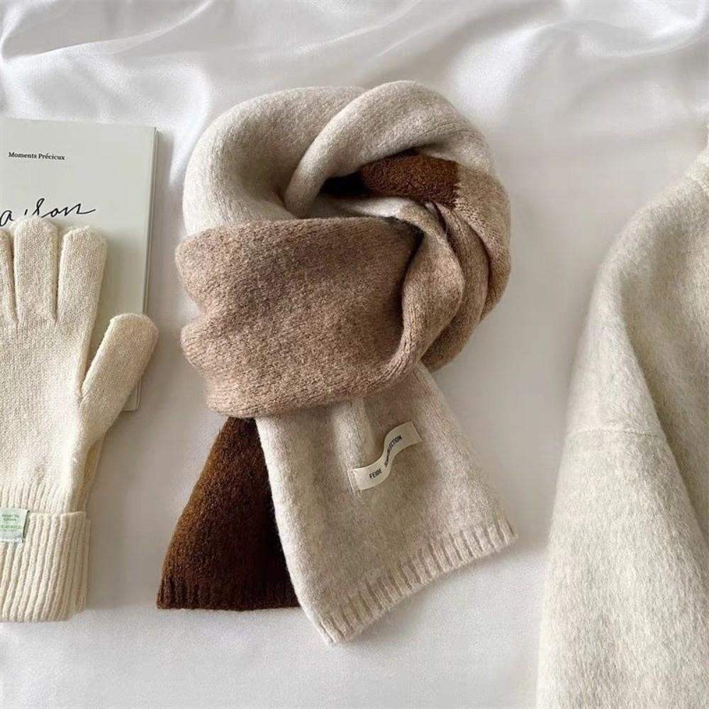 Wraps Patchwork Color Scarf Neckwarmer Winter Neck Scarf Fashion Cashmere Shawl Students