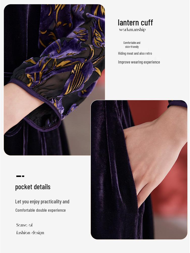 Ink Lady Elegant French Retro Loose Dress - Autumn/Winter Collection 2023