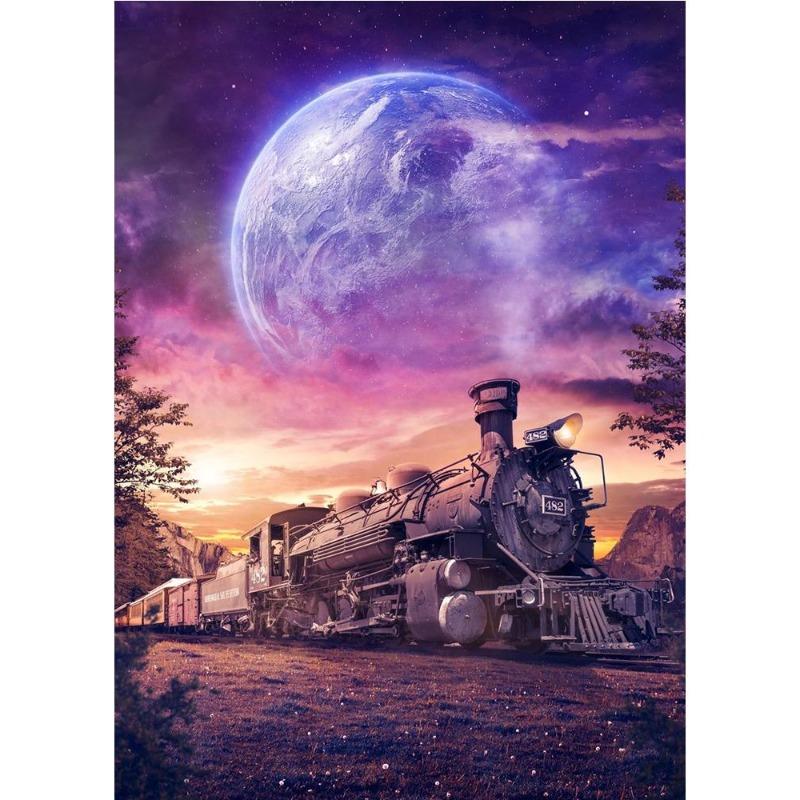 Modern Colorful Posters with a Cosmic Planet, Canvas, Painting, Abnormal Landscape, Scandinavian Wall Art Painting for the Living Room,