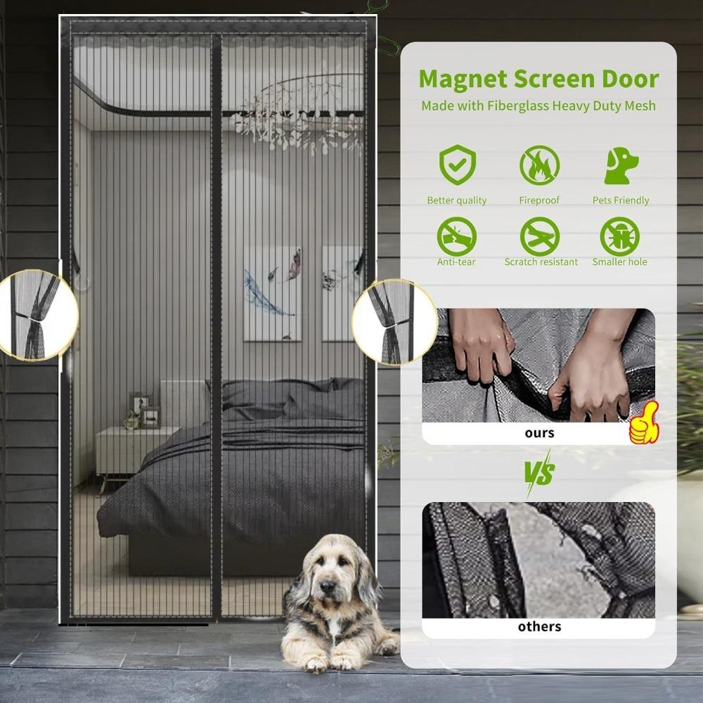 Magnetic Screen Door Net Anti Mosquito Household Ventilation Curtain Magnetic Net Automatic Closing Mesh For Kitchen Living Room