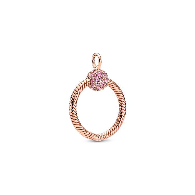 Pandora Moments Rose Gold Pavé Set O Ring Small Unisex Jewelry 389097C01 Gold