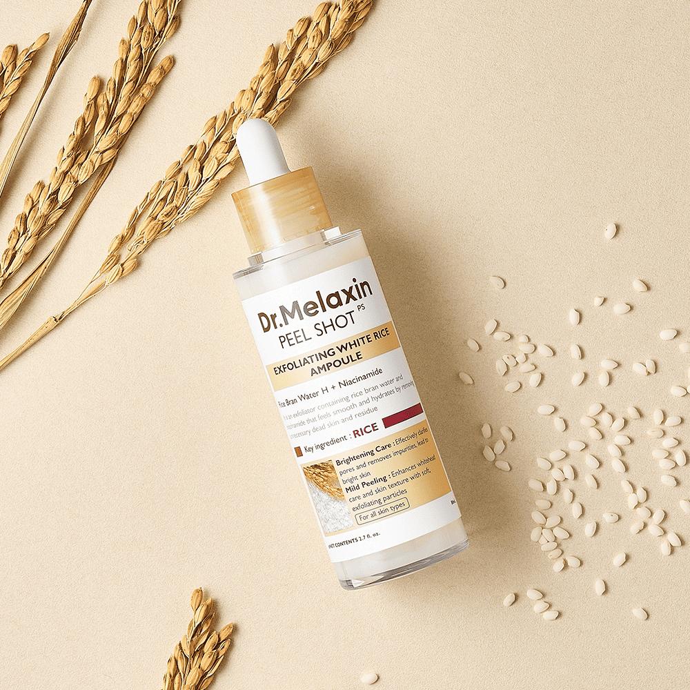 Dr. Melaxin Peel Shot Exfoliating Rice Ampoule Gommage Peeling Gel 80ml, Choose 1 of 2 Types (White Rice, Black Rice)