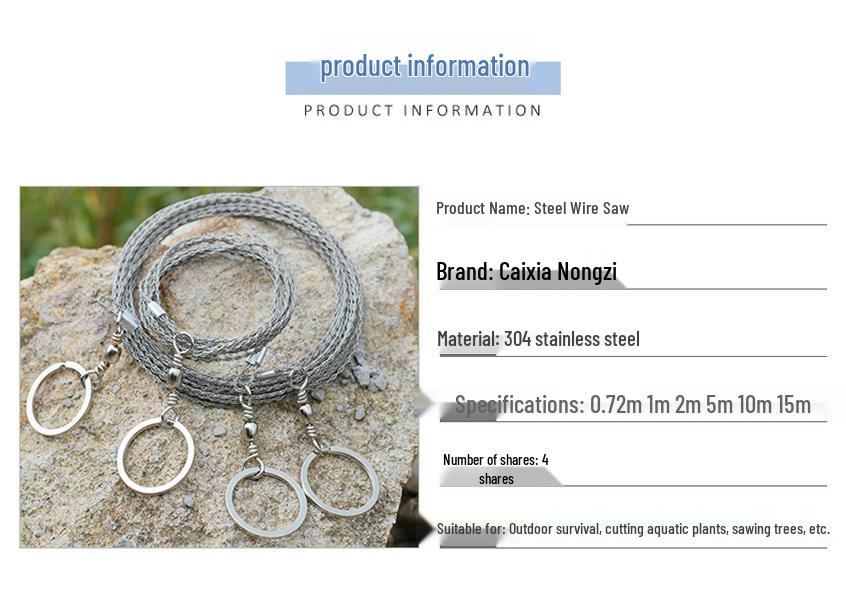 Stainless Steel Wire Hand Saw - Portable Outdoor Survival Tool