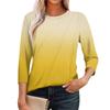 Women's Fashion Casual 3/4 Sleeve Tops Pleated Fashion Clothing T-shirt Tops