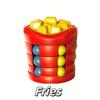 1pc Burger & Fries 360° Rotating Decompression Toy - Colorful Fast Food Shapes, Boosts Logical Thinking, Relax Puzzle for Youngsters & Adults