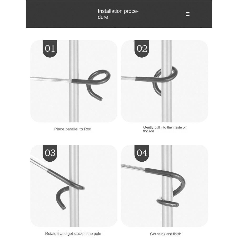 S-shaped Stainless Steel Storage Hook Outdoor Camping Light Pole Hook Camping S Anti-skid Hook Portable Multi-functional Hook