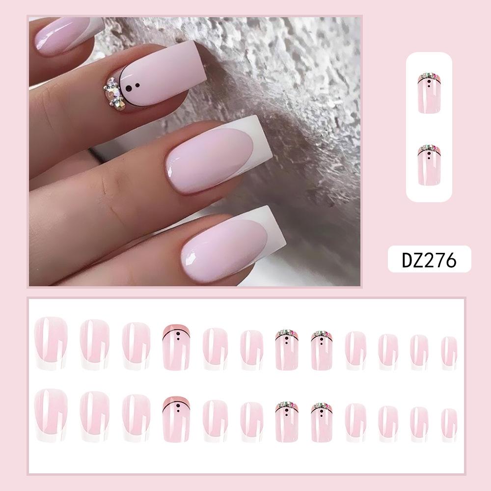 French Rhinestone Handmade Press-On Nail Tips