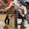 Grape mother studiolee the night before the first snow~ two wear buckles with thick bottom fluffy flanged medium tube snow boots women winter