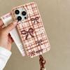 Ins Style Pattern Bow Suitable for Apple 16promax Leather Pattern IPhone 15 Protective Cover 14 13 Bracelet