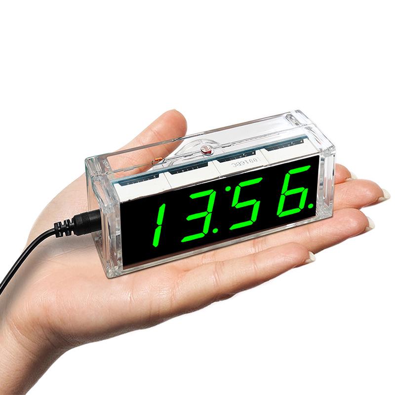 Light-Controlled 1-inch LED Nixie Tube DIY Digital Clock Kit with Microcontroller and Case