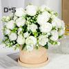 Artificial Peonies Bouquet 5 Heads Fake Flower Bouquet Realistic Faux Silk Flowers for Indoor Outdoor Home Party Decor Wedding
