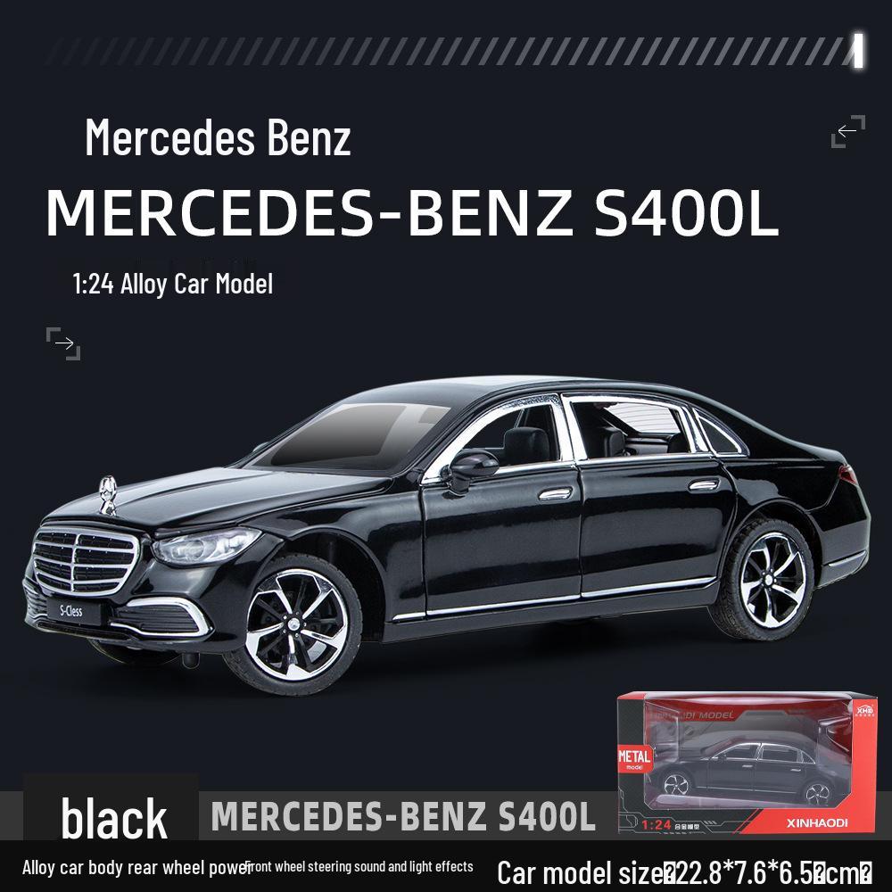 

1:Модель седана Mercedes-Benz S400L в масштабе 24 из сплава с открывающимися дверями и подвеской