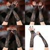 Women’s Long Arm Length Fishnet Fingerless Gloves Fish Net Arm Sleeves Halloween Cosplay Costume Accessories Gifts