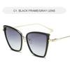 Metal Retro Oversized Sunglasses Women Sexy Cat Eye Luxury Sun Glasses Female Black Gradient Vintage Ladies