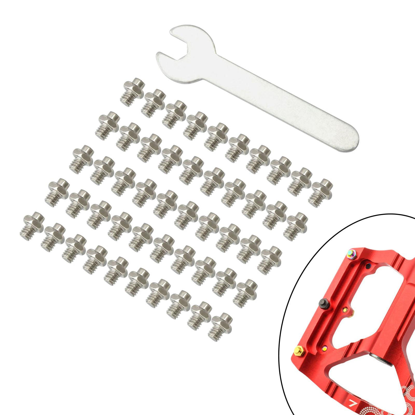 

50 Pcs Stainless Steel Pedal Bolts Non for Mountain Bike Stem Accs Silver