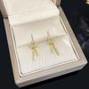 S925 silver needle micro-inlaid zircon bow earrings women's light luxury exquisite design sense Internet celebrity stud earrings