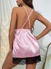 High-end quality European and American new sexy lace suspender pure desire nightdress temptation backless private dress
