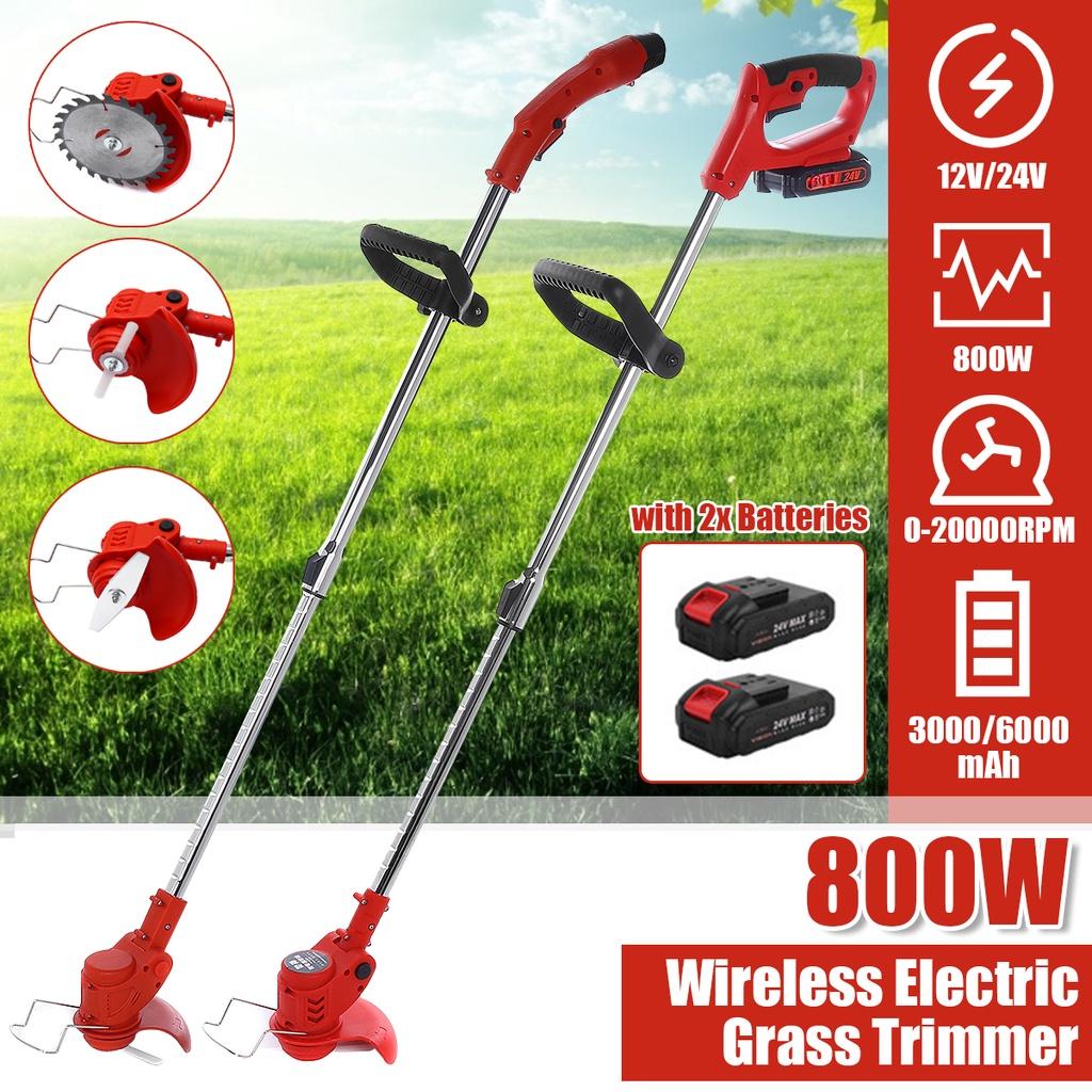 Portable Grass Trimmer Cordless Lawn Grass Cutter with Batteries  Garden Mowing Power Tool Kits Electric Grass Cutter