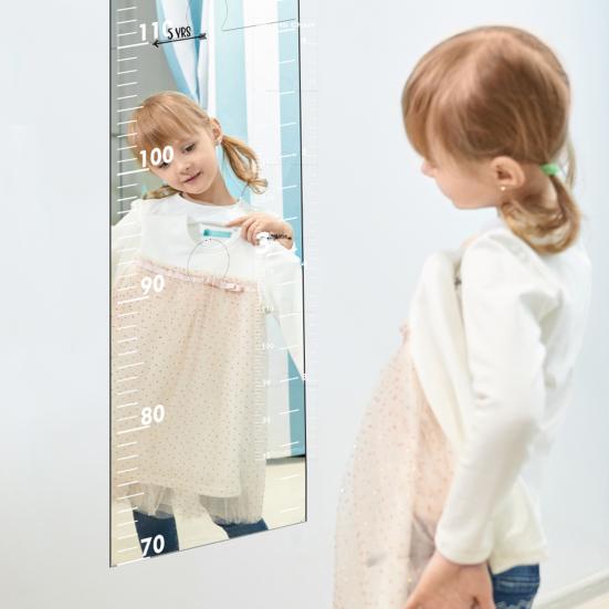 1 Set Kids Growth Chart Mirror Dry Erase Board Children Room Nursery Bedroom Baby To Adults Boys Girls Wall Hanging Splicing Height Measurement Ruler