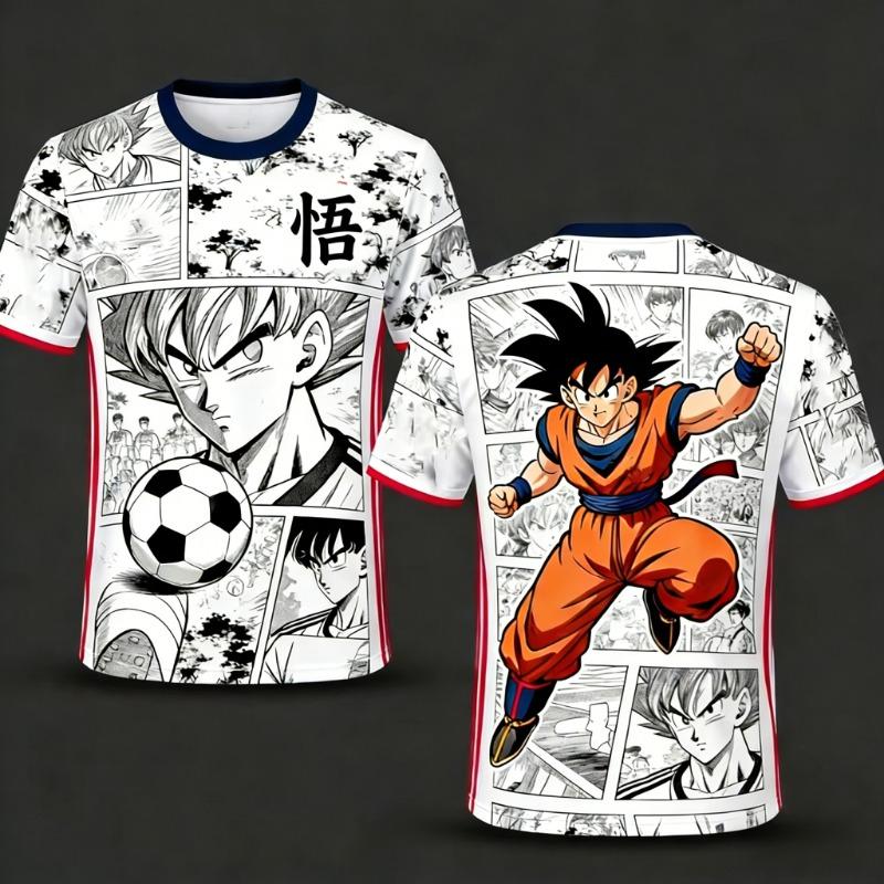 

2026 Summer Dragon Ball Retro Fitness T-shirt Men s Oversized 3D Printed Short-sleeved Family Unisex S