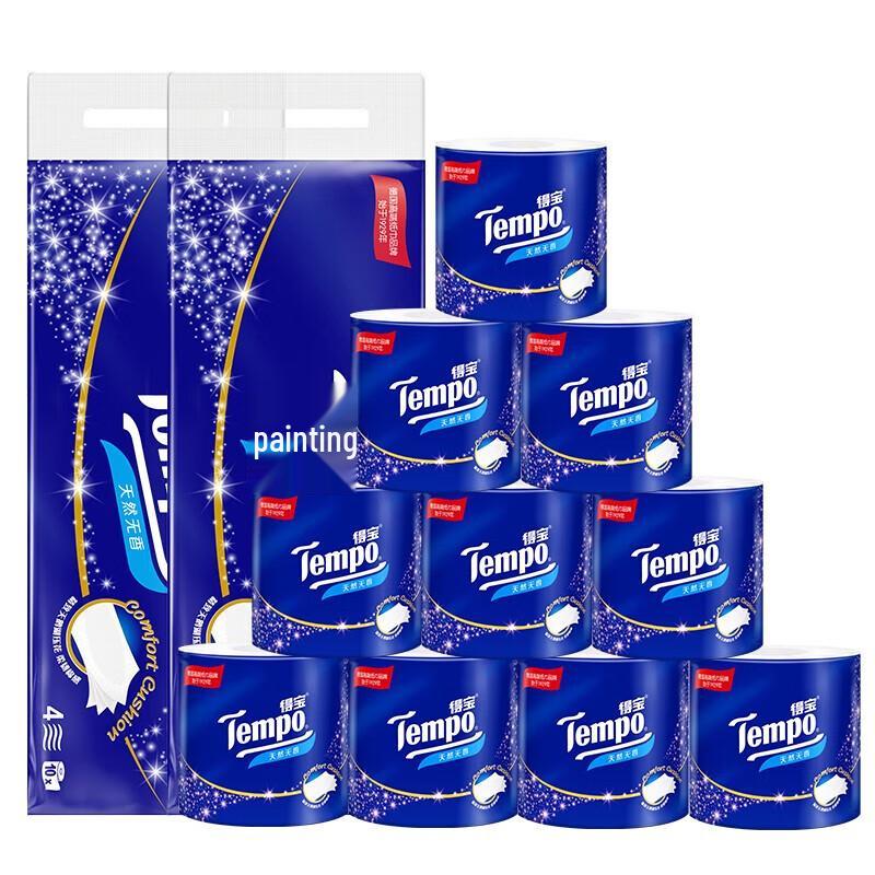 Tempo Unscented 4-Ply Toilet Paper Rolls
