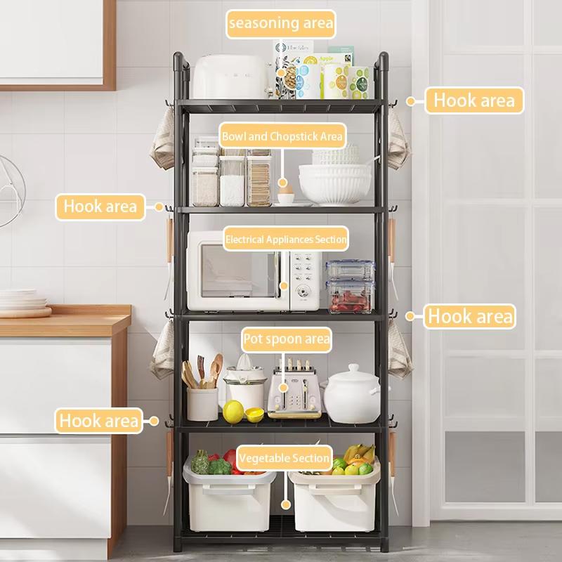 Multi Story Storage Shelves In The Kitchen, Designed With 4/5 Floors, Used For Kitchen, Dormitory, And Bathroom Storage Cabinets
